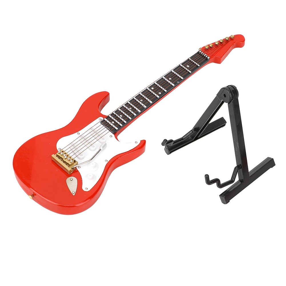Musical Instrument Craft - Miniature Red Electric Guitar Model Musical