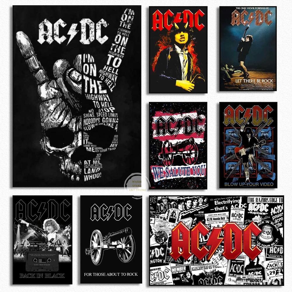 Musical Instrument Poster - ACDC Band Poster Black and White