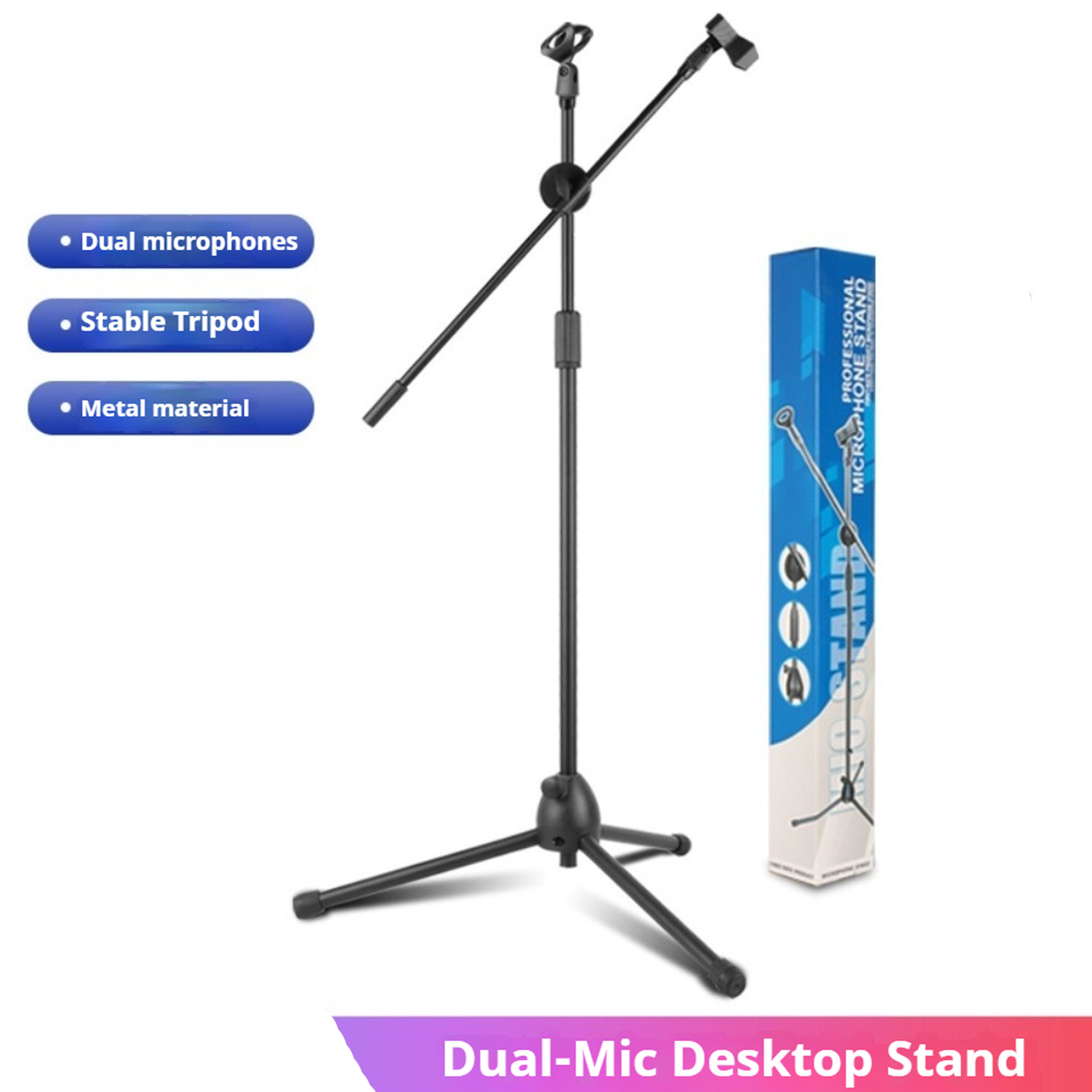 Musical Instrument Craft - Performance Microphone Floor Stand with Dual