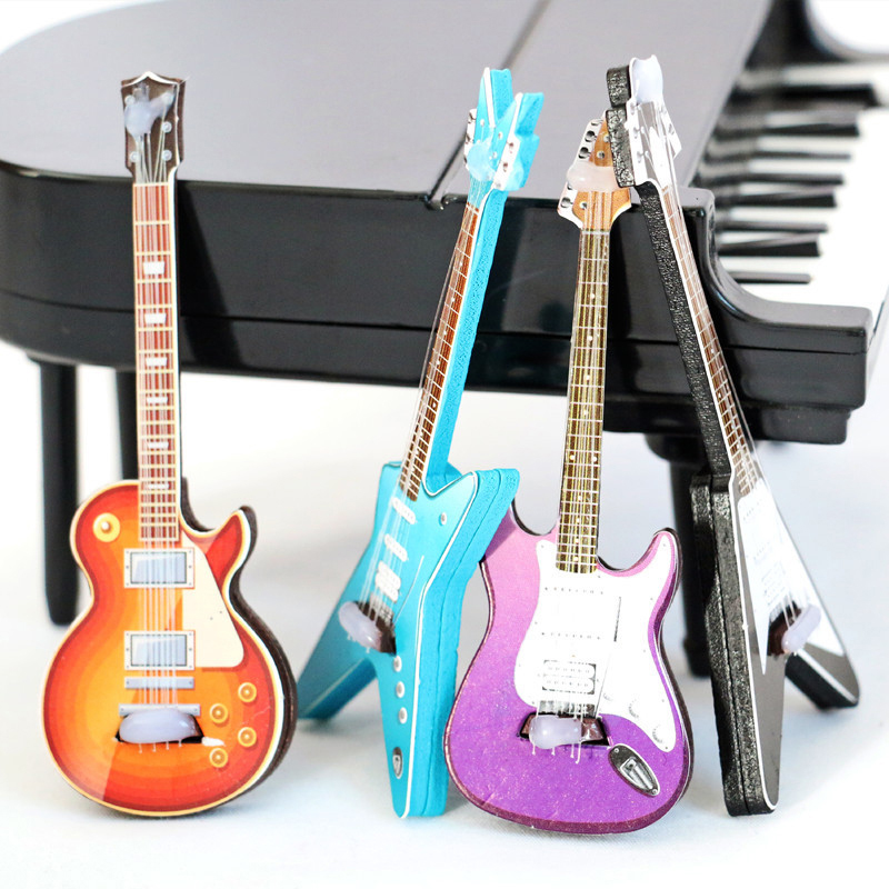 Musical Instrument I Play - 1Pcs Dollhouse Miniature Guitar Musical Instrument