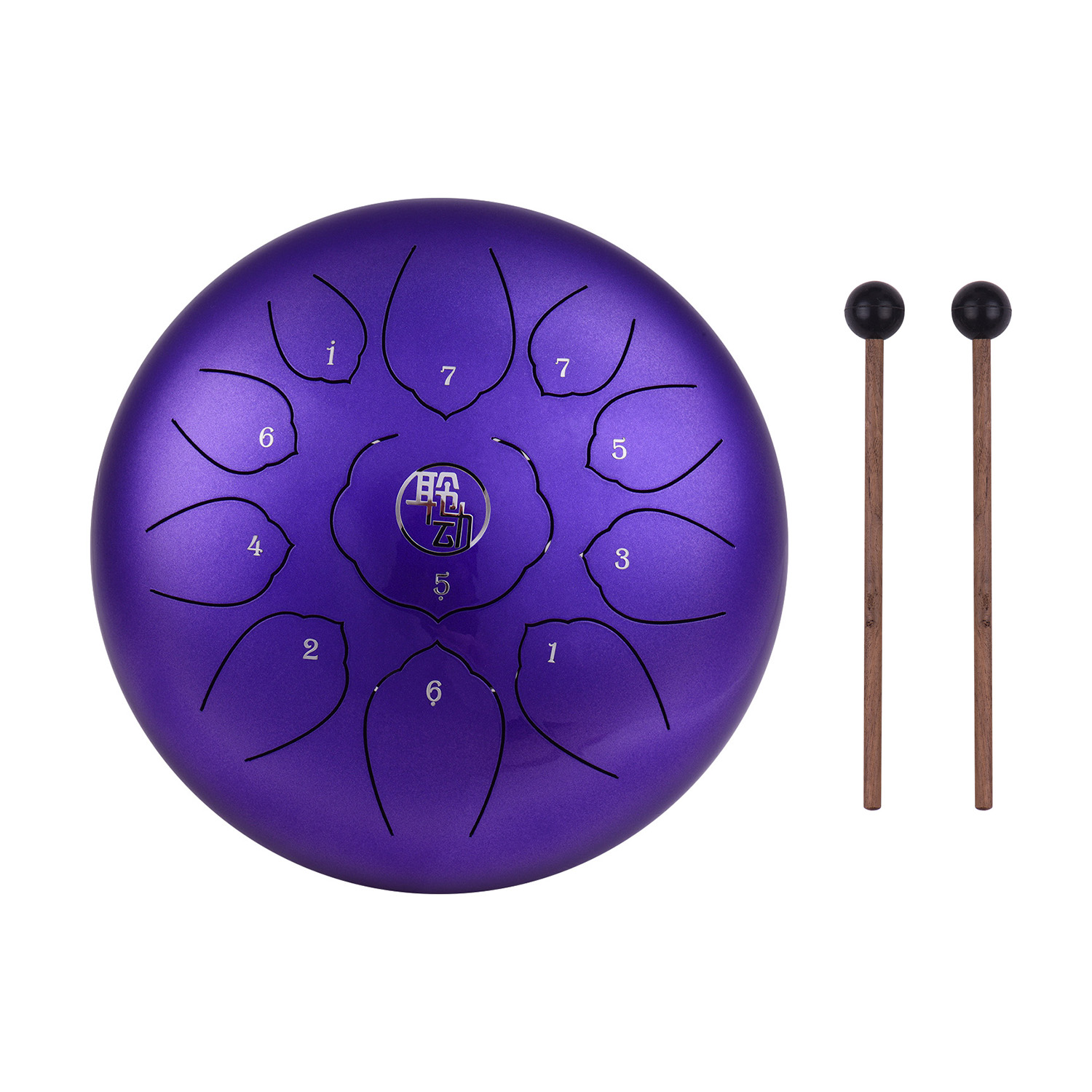 Tongue Drum Steel - 11 Inch Purple Steel Tongue Drum