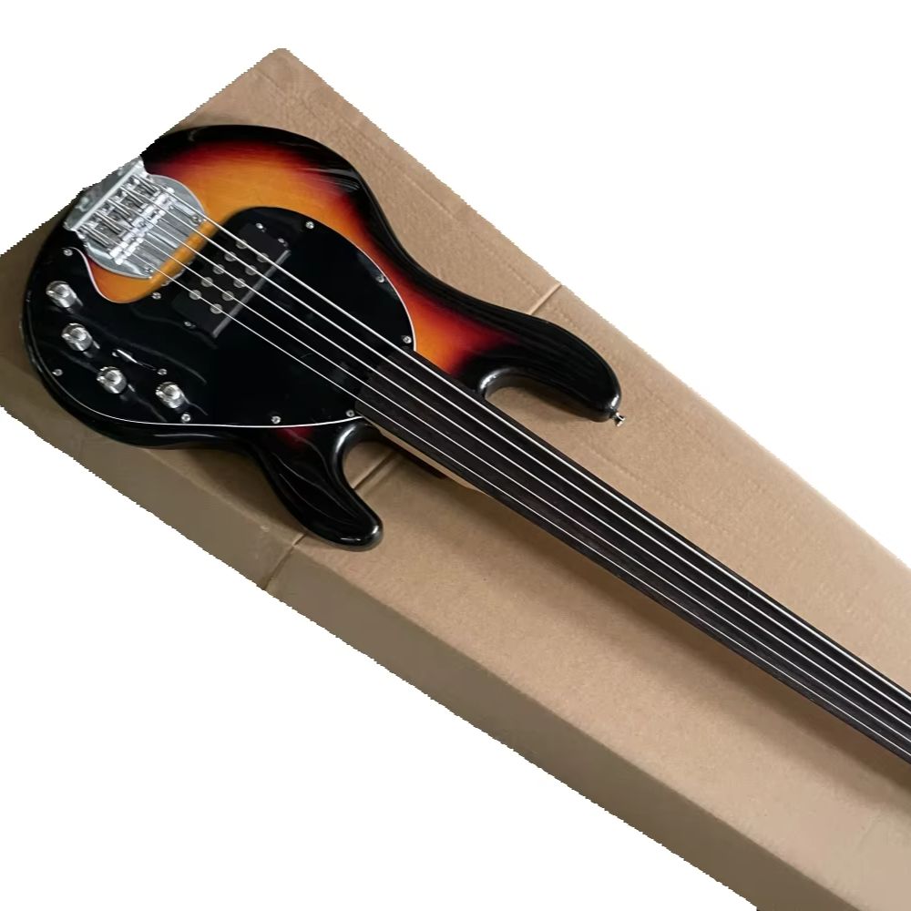 Bass Guitar Fretless - 5 strings sunset bass guitar, fretless