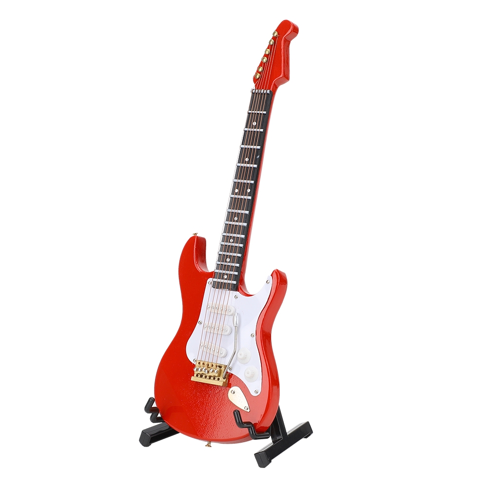 Miniature Red Electric Guitar  - Musical Instrument Craft 评论和价格