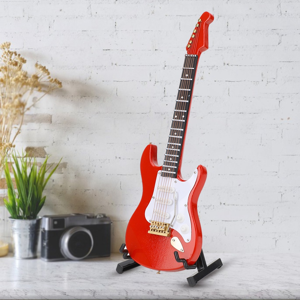 Miniature Red Electric Guitar  - Musical Instrument Craft 评论和价格