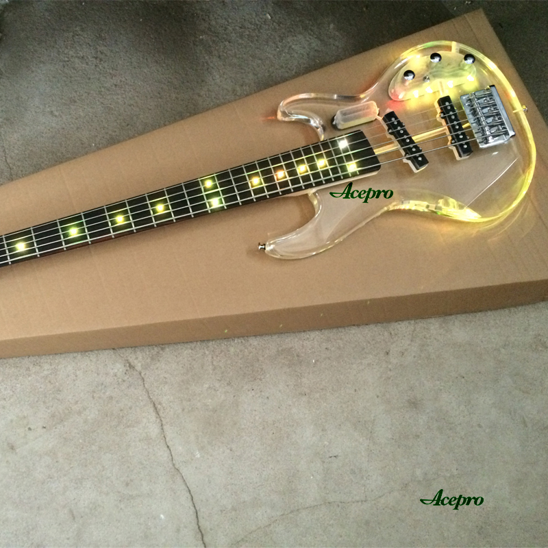 5 String Acrylic Electric Bass - Bass Guitar Fretless 评论和价格