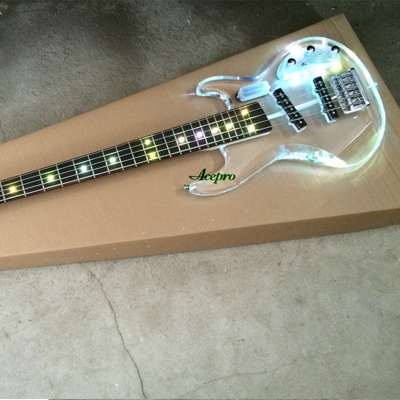 5 String Acrylic Electric Bass - Bass Guitar Fretless 评论和价格