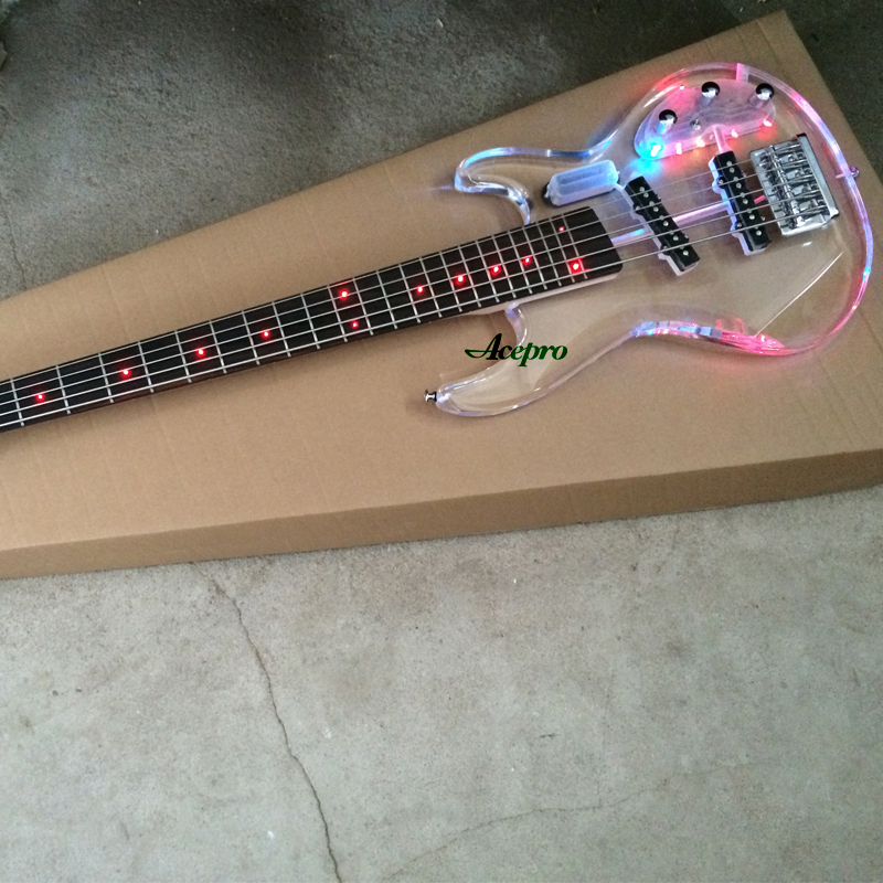 5 String Acrylic Electric Bass - Bass Guitar Fretless 评论和价格