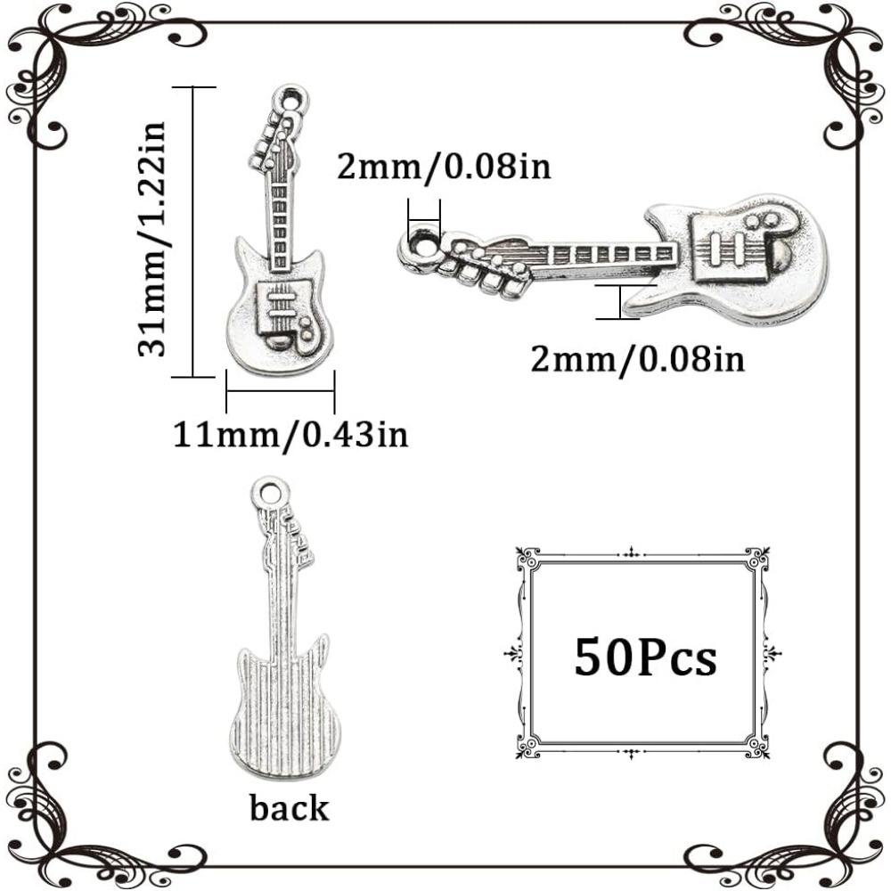 1 Box 50Pcs Vintage Guitar Cha - Musical Instrument Box 评论和价格