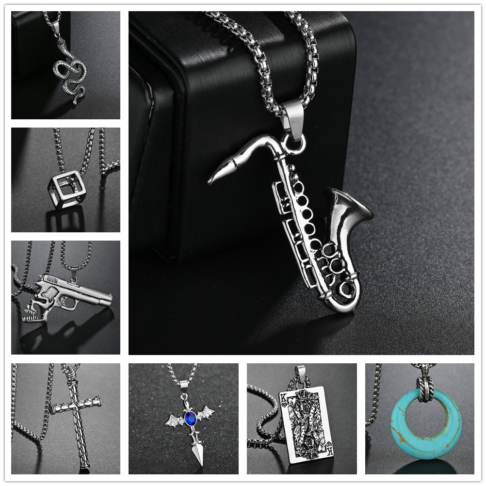 Classic Saxophone Men Necklace - Musical Instrument All 评论和价格