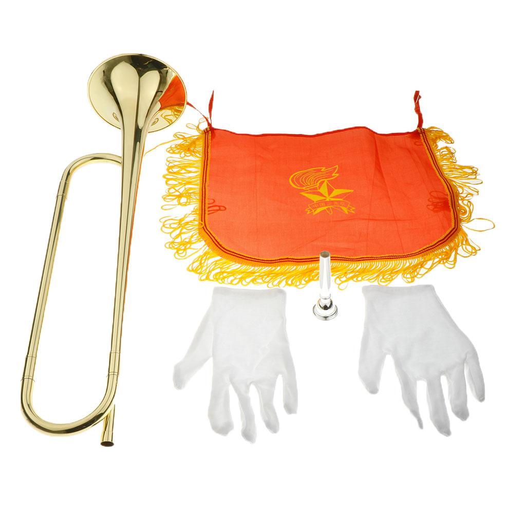 Kids Trumpet Brass Golden Bugl - Musical Instrument Horn 评论和价格