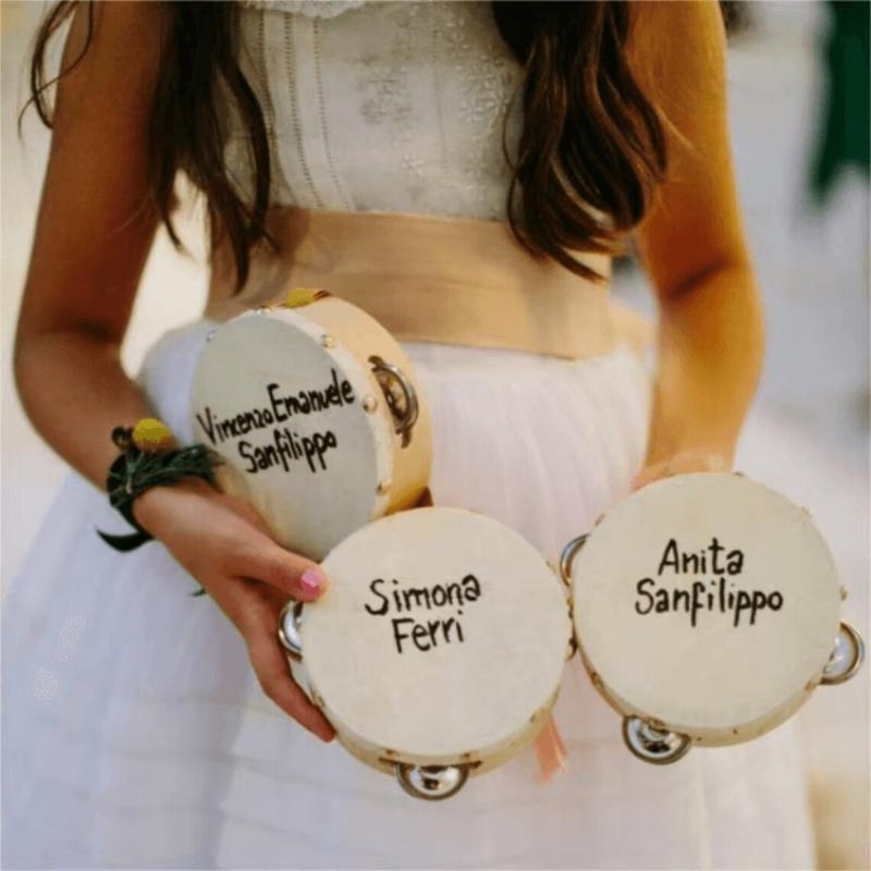 3/5PCS ﻿ Wedding Tambourine Dr - Musical Instrument With Name 评论和价格