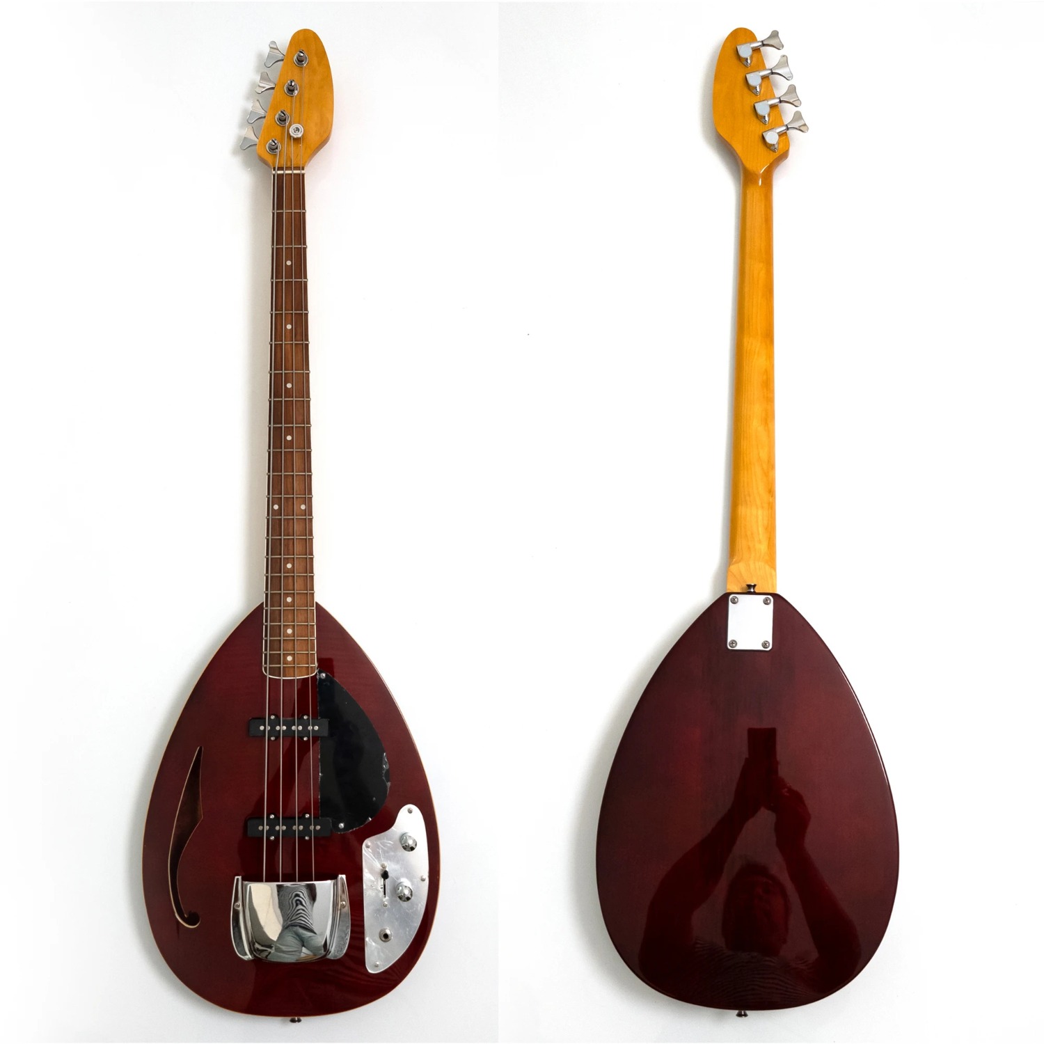 4 Strings Semi Hollow Body Ele - Bass Guitar Fretless 评论和价格