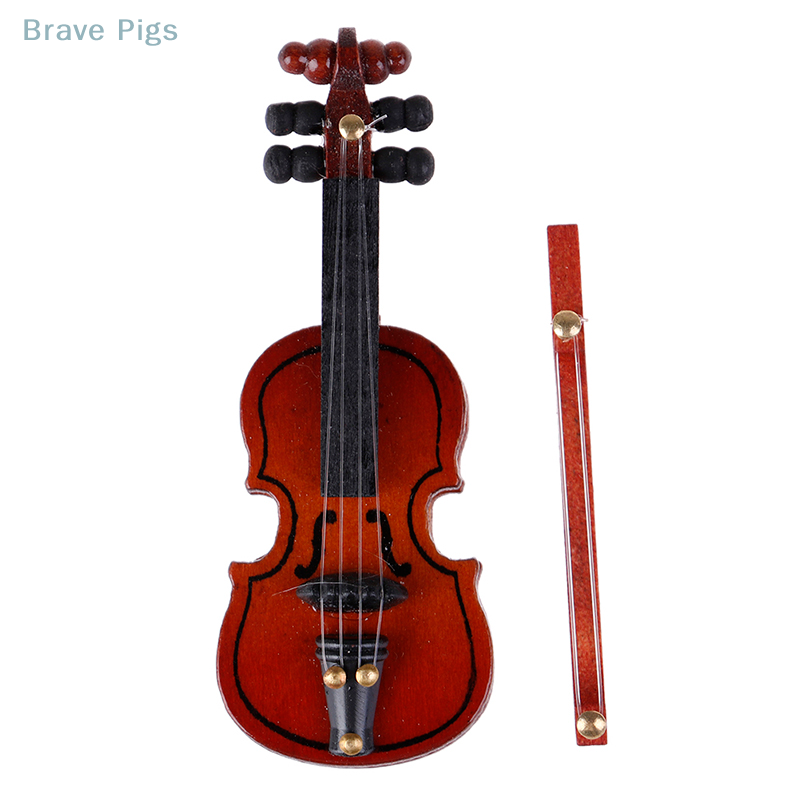 Dollhouse Violin Mini Wooden I - Musical Instrument Veena 评论和价格