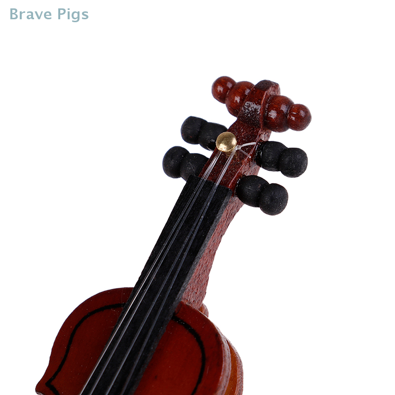 Dollhouse Violin Mini Wooden I - Musical Instrument Veena 评论和价格