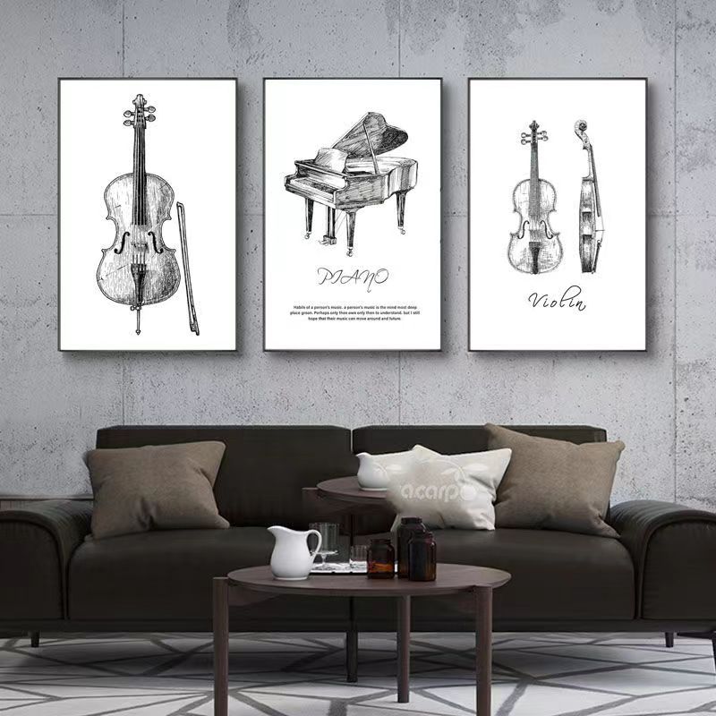 Canvas Painting Modern Minimal - Musical Instrument Veena 评论和价格