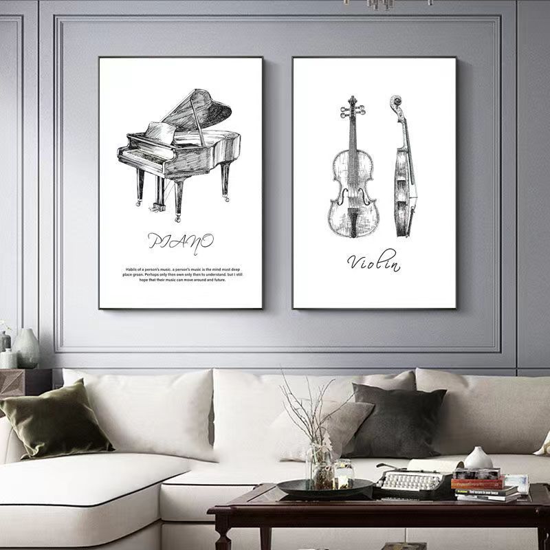 Canvas Painting Modern Minimal - Musical Instrument Veena 评论和价格