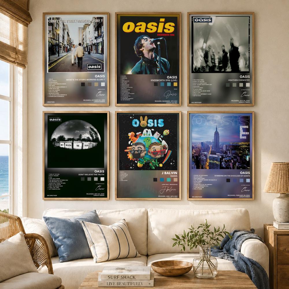 Classic Rock Band O-Oasis albu - Musical Instrument Poster 评论和价格