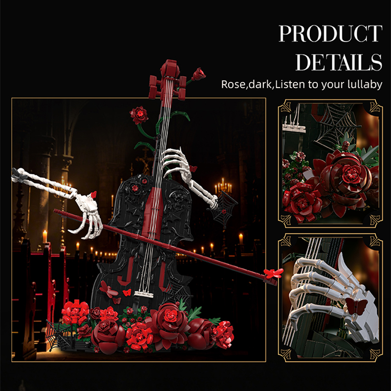 Creative Artist Skull Red Rose - Musical Instrument Veena 评论和价格