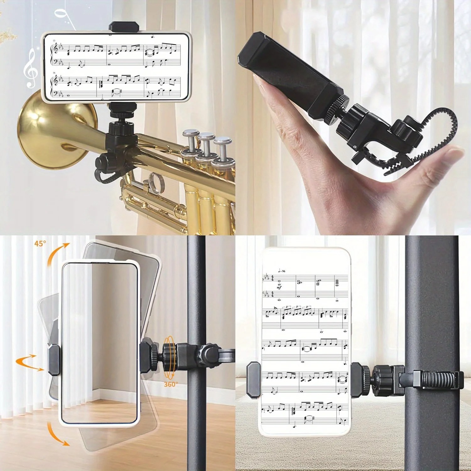 Metal Music Lyre Clip Phone St - Musical Instrument Horn 评论和价格