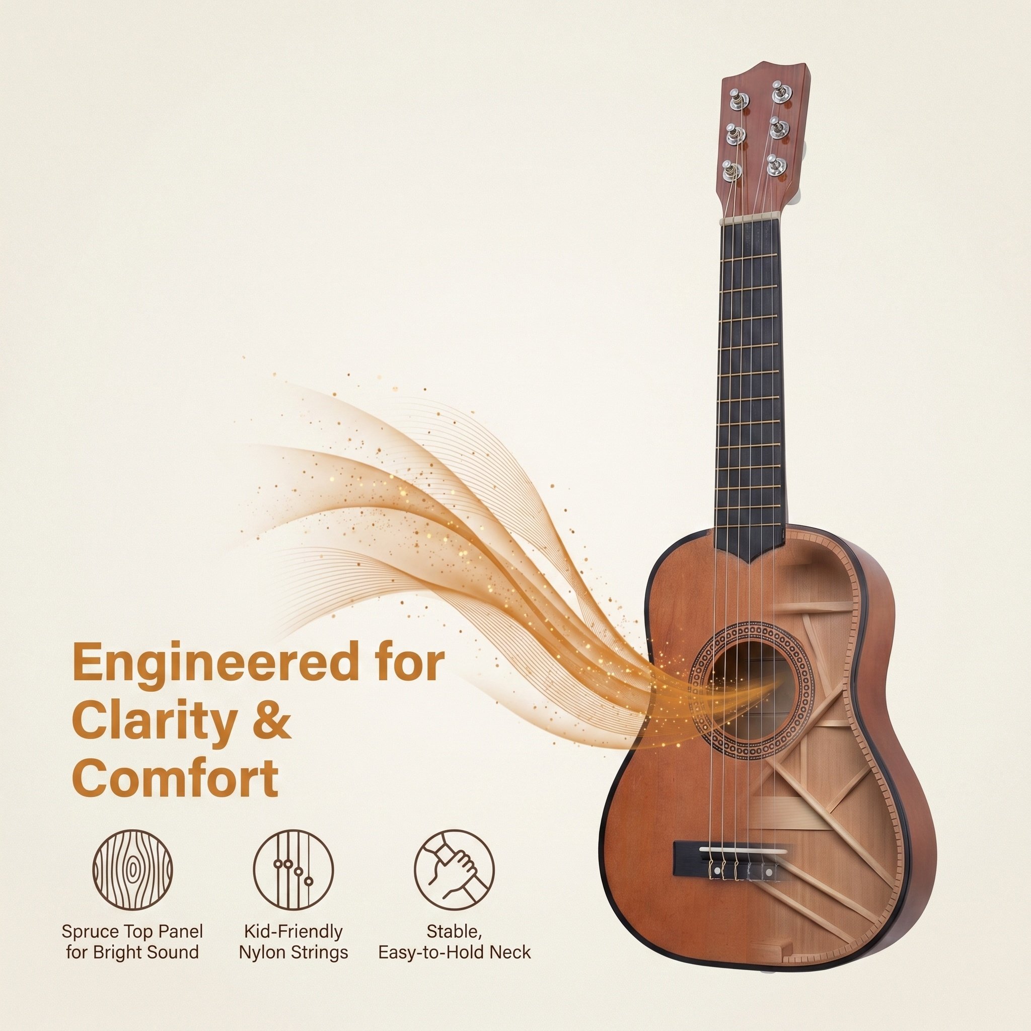 21Inch Acoustic Guitar for Kid - Musical Instrument I Play 评论和价格