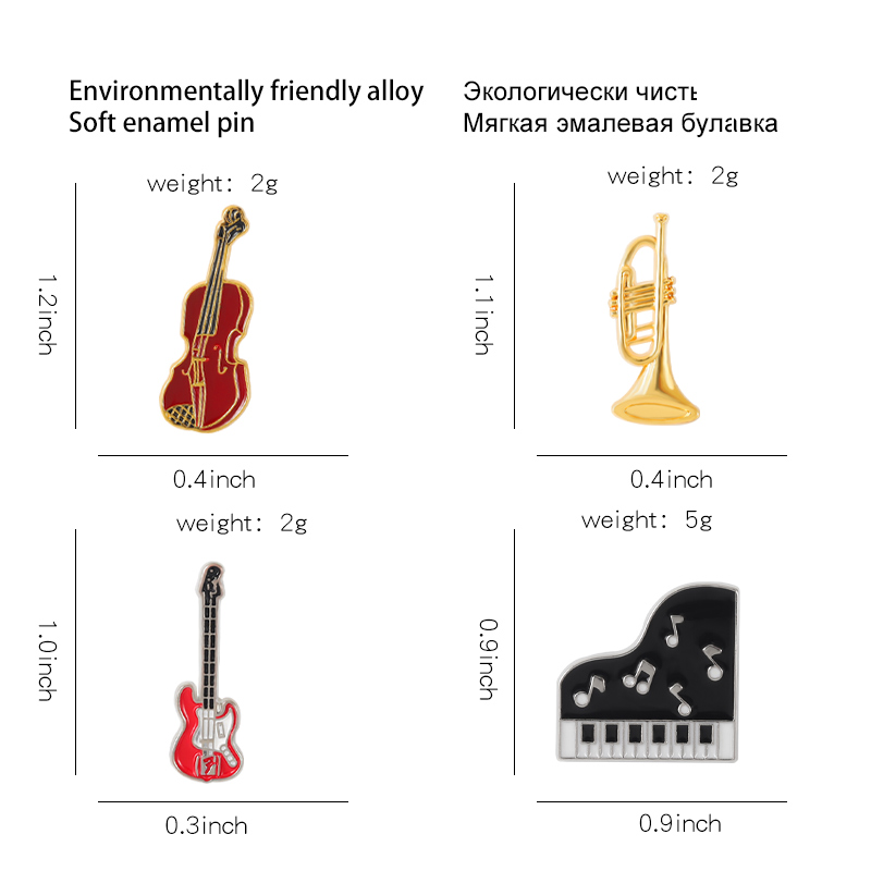 Concert Enamel Pin Piano Violi - Musical Instrument Veena 评论和价格