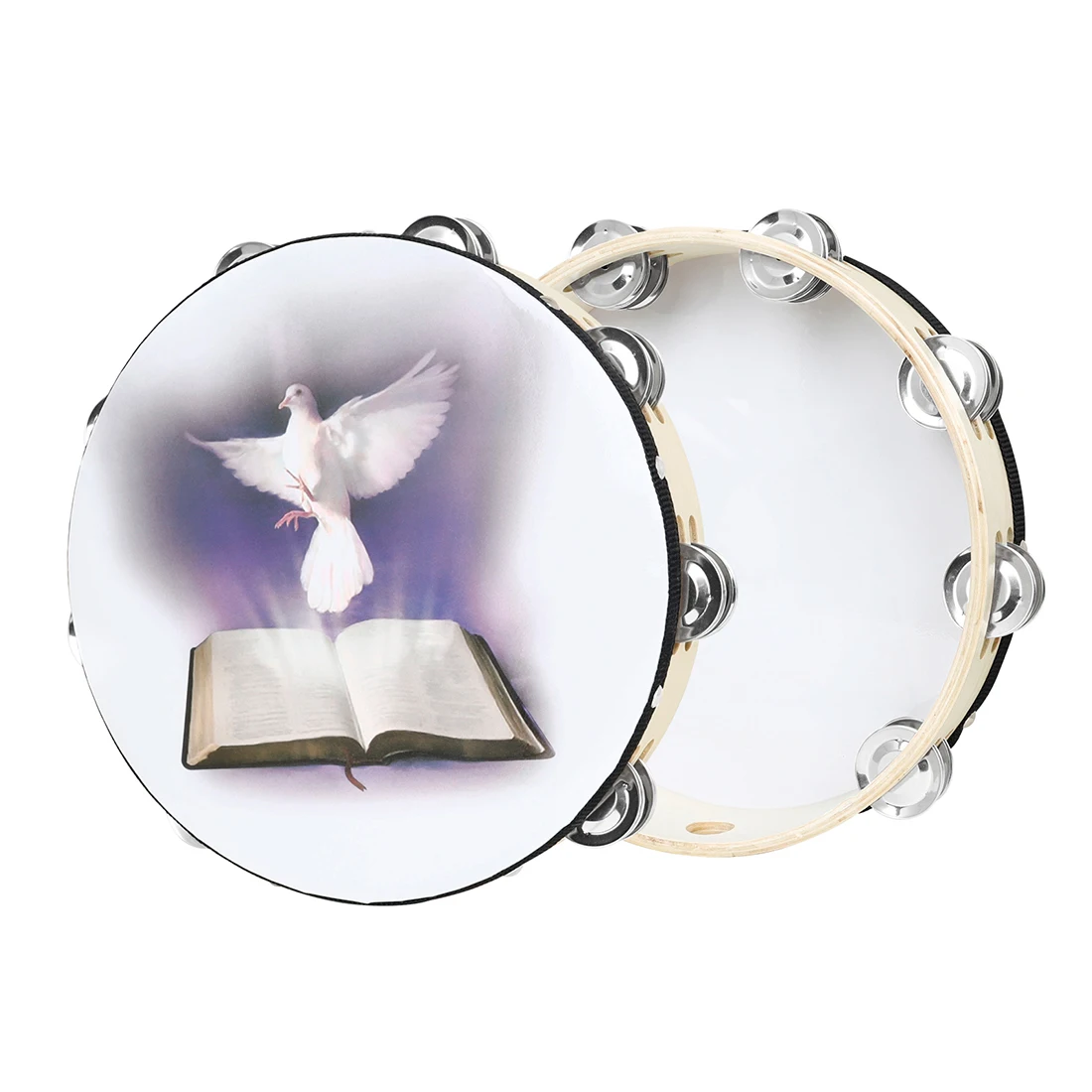 M MBAT 10-Inch Tambourine Wood - Tambourine Hand Drum 评论和价格