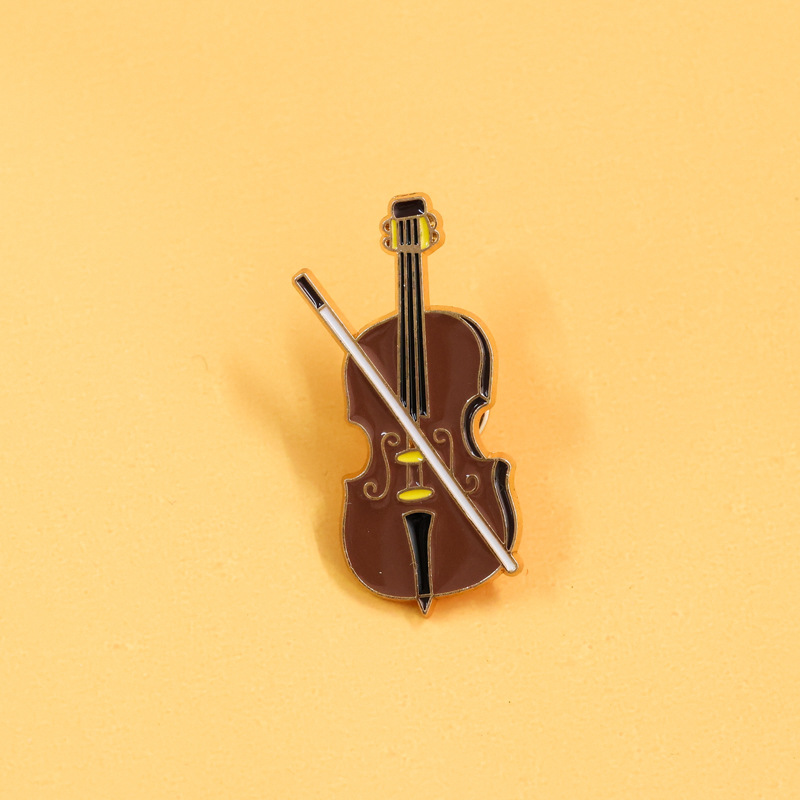 Cartoon Violin Enamel Pin Badg - Musical Instrument Veena 评论和价格