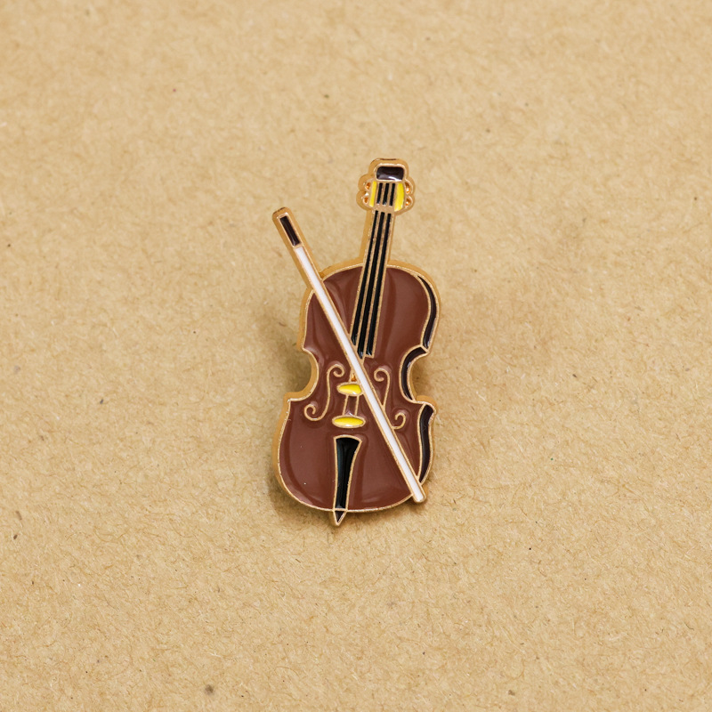 Cartoon Violin Enamel Pin Badg - Musical Instrument Veena 评论和价格